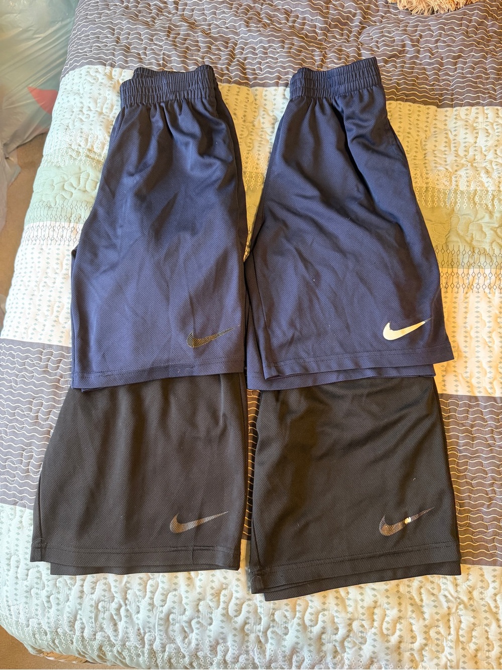 4 pairs of Nike Kids Athletic Shorts - Black and Navy